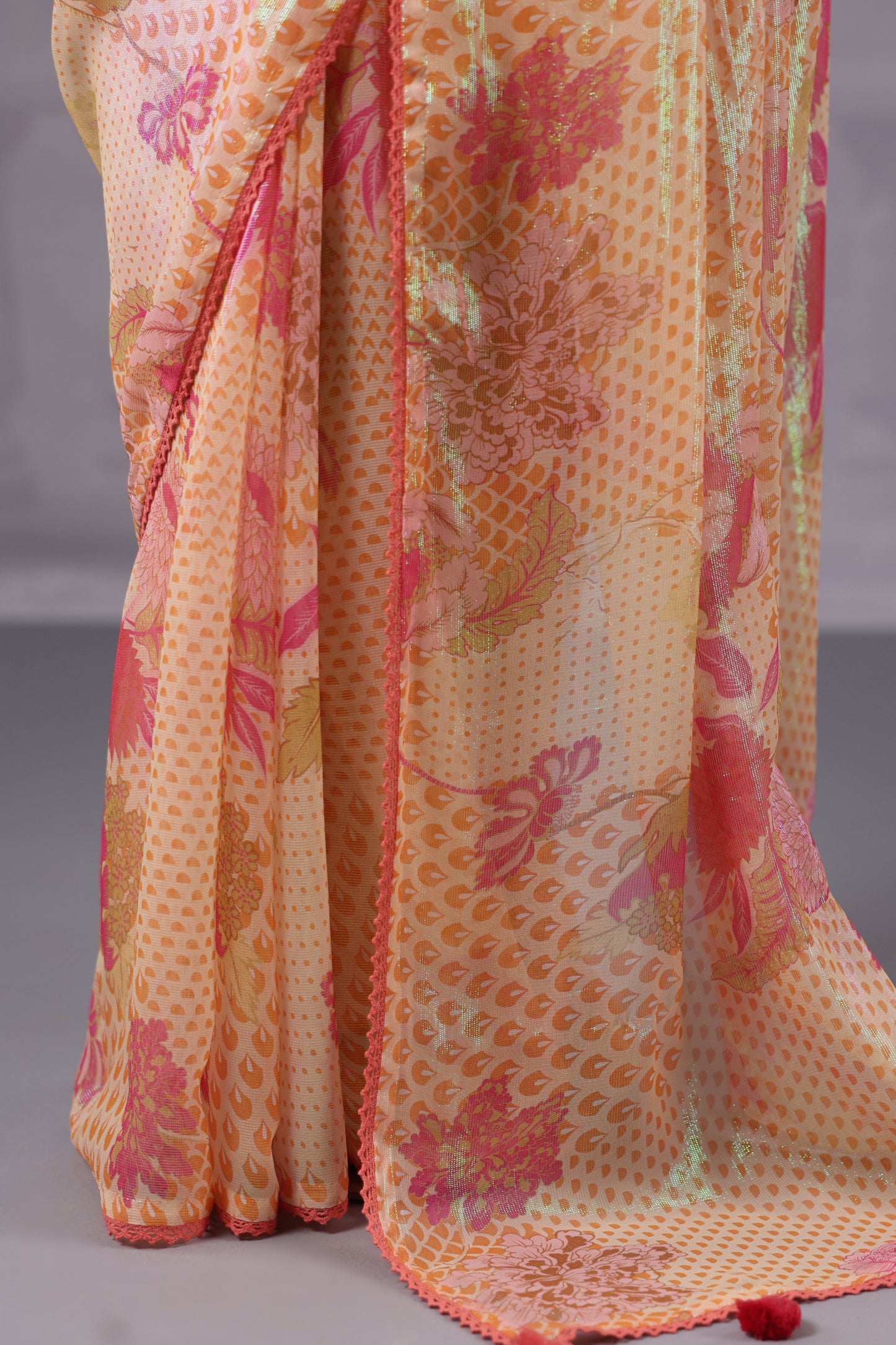 Classic Blush Floral printed Saree
