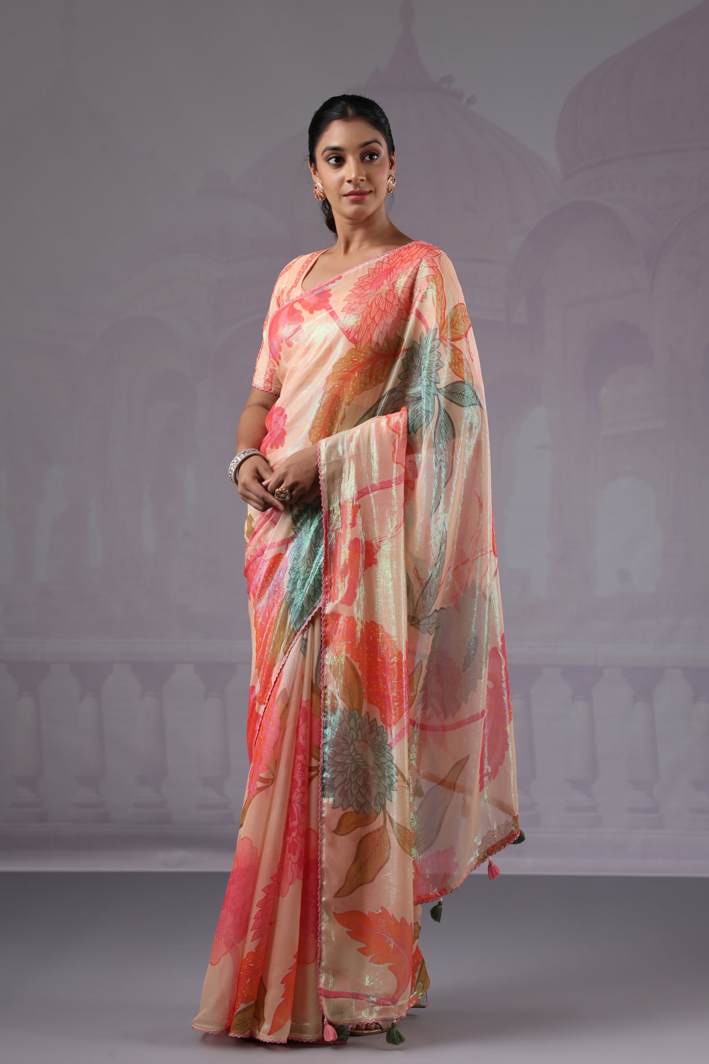 Multi Colour Floral printed Saree