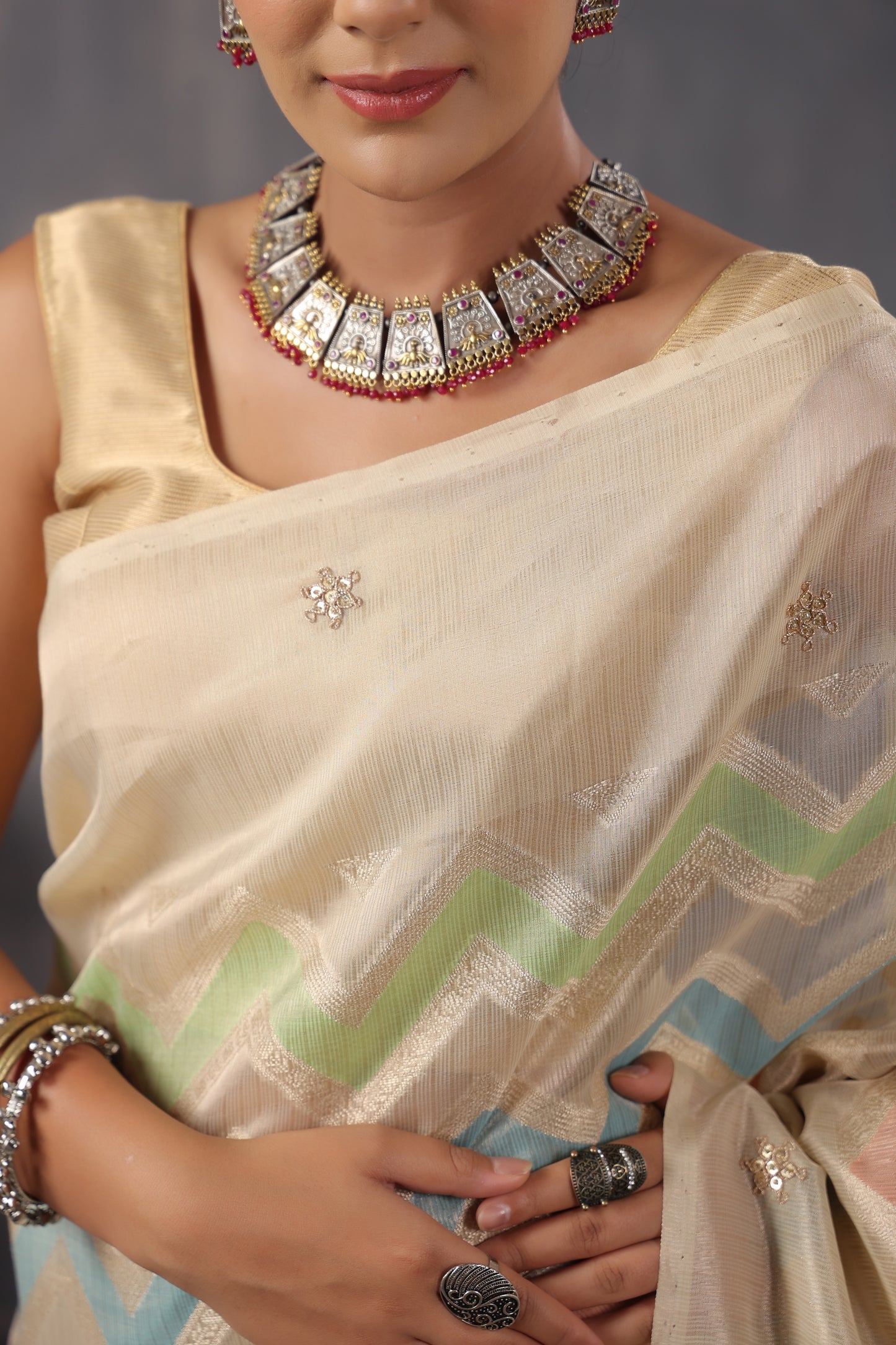Lemon Yellow Zari Saree